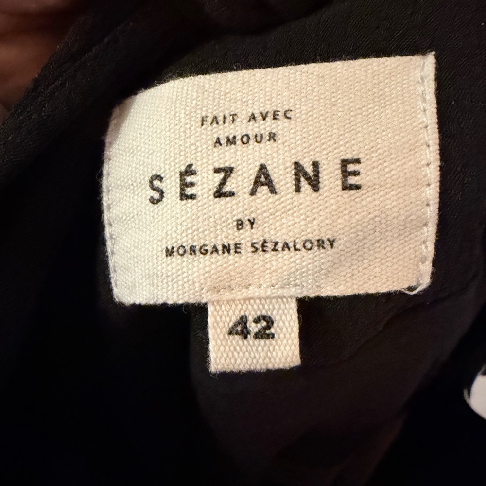 Sezane Black Long Sleeve Textured Blouse - Picture 9 of 11